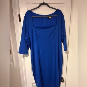Alexia Admor Royal Blue Square Neck Midi Dress